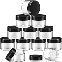 Vista 37 de SATINIOR Paquete de 12 tarros de plástico de 10 onzas con tapas, tarros redondos transparentes para cosméticos de viaje, para artículos de tocador