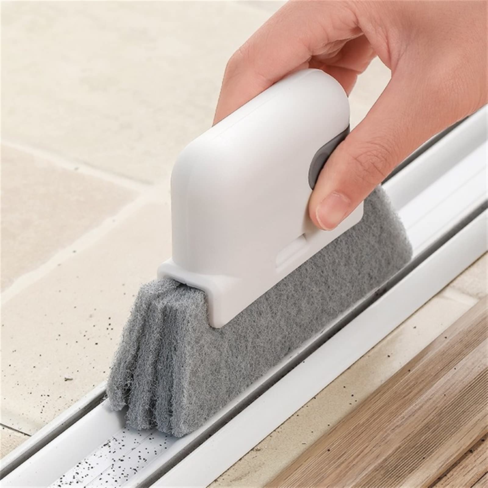 Nettoyeur De Rainures 2-en-1 - Brosse Et Raclette Pour Fenêtres Et Petits Espaces