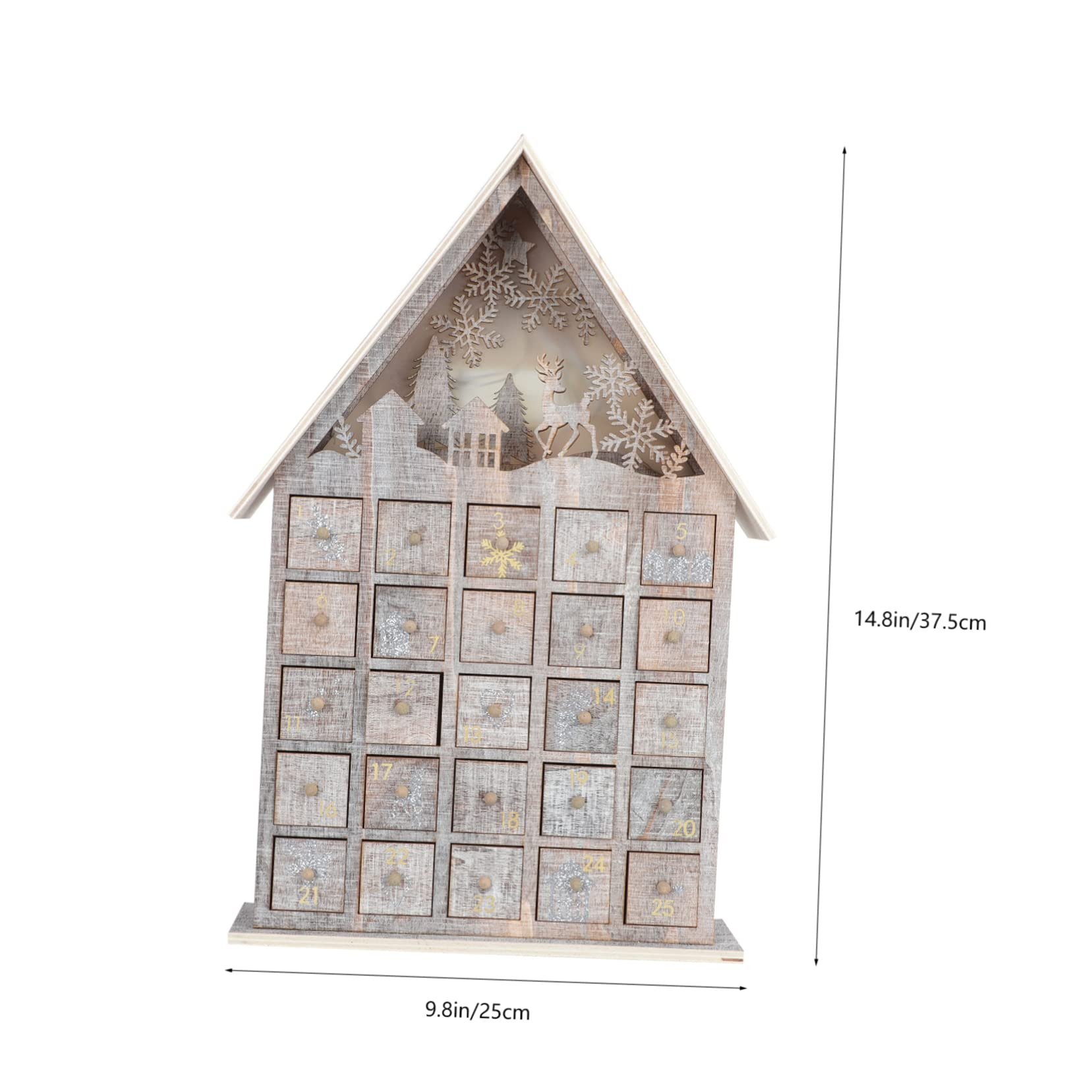 PRETYZOOM Holz Adventskalender für Junge Mädchen mit Weihnachtsgeschenkhalter aus Hochwertigem Material Weihnachtsdekoration für Schreibtisch und Wohnzimmer