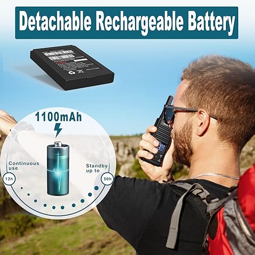 Miniatura 3 de SAMCOM Walkie Talkies GMRS de largo alcance con micrófono de altavoz USB-C, paquete de 4, radios bidireccionales de mano GMRS de largo alcance para