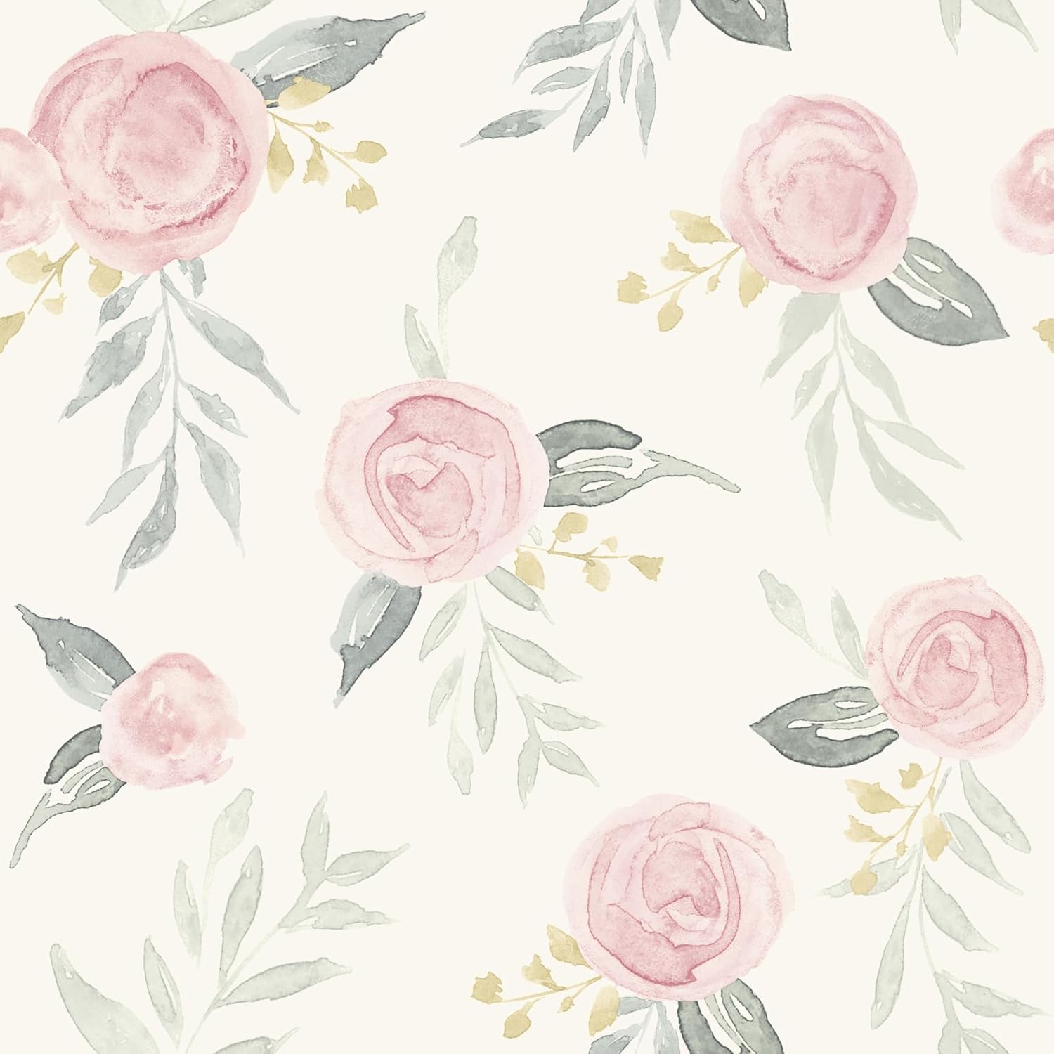 Magnolia Home Watercolor Roses Pink Peel and Stick Wallpaper