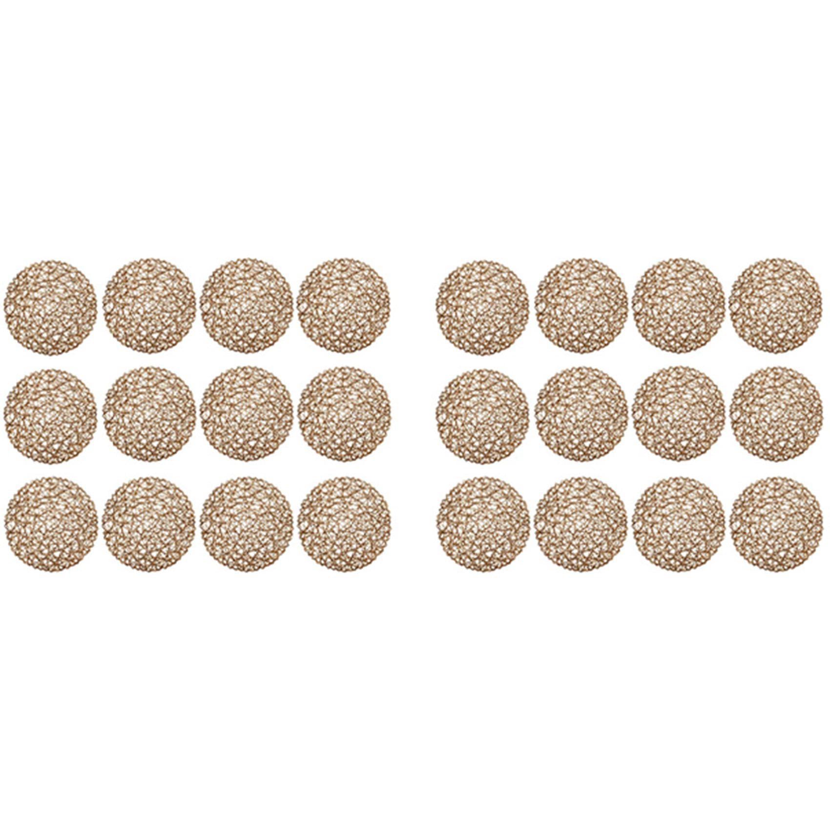 Hndhbfgrt Round Paper Woven Placemats,Decorative Rope Mesh Place Mats for Dining, Party and Wedding 24PCS