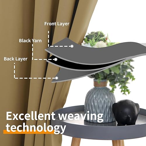 Miniatura 8 de YoungsTex Cortinas opacas para dormitorio, con aislamiento térmico y ojales, cortinas de oscurecimiento y reducción de ruido para sala de estar, 2