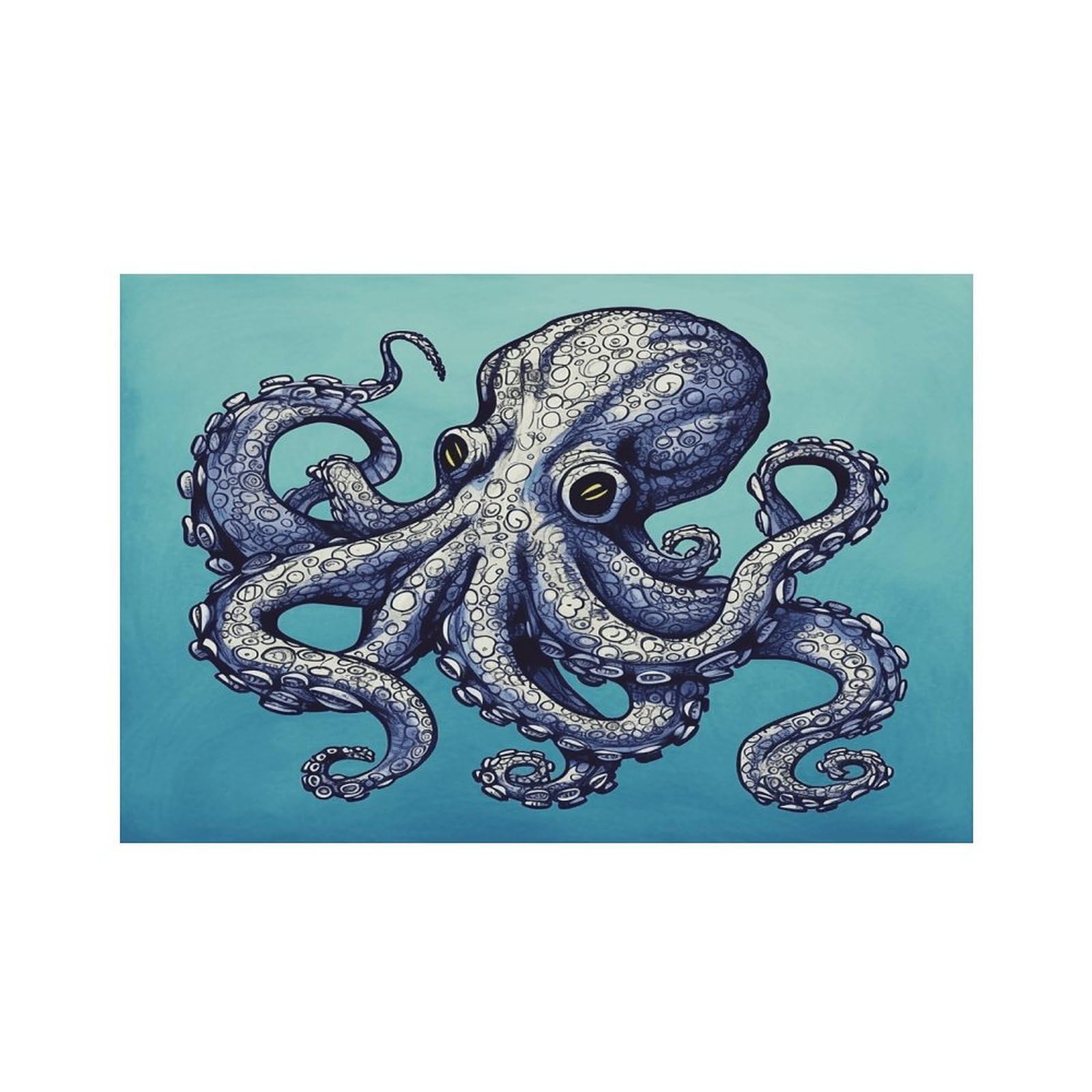 Octopus Design Placemats Non-Slip Heat Resistant Table Mats Flax Washable Cloth Place Mats Easy to Clean Premium Placemat for Kitchen Dining Table Decor Party Outdoor