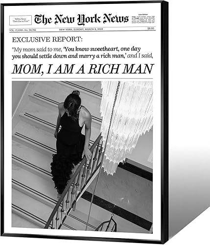 Miniatura 15 de FBKDVC Póster de periódico moderno en blanco y negro con estampado de revistas retro «Do It For The Plot Hot Girls» («Do It For The Plot Hot Girls»)