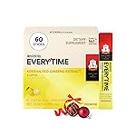 JUNG KWAN JANG Everytime Korean Red Ginseng Extract 1,050mg & Lemon - Vegan Energy Drink Liquid Stick Supplements - No Caffeine, No Gluten, Non-GMO 0.34 fl oz, 10ea (Pack of 6)