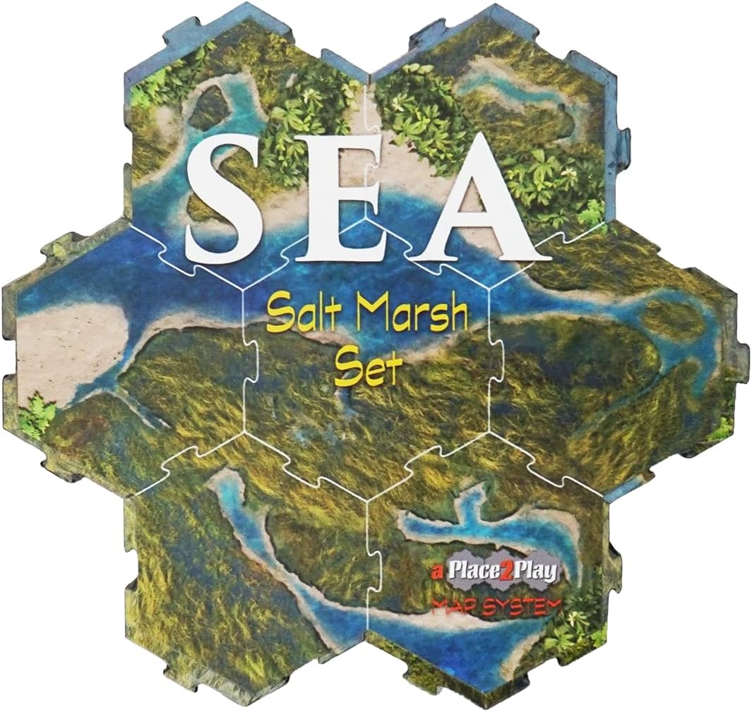 Salt Marsh - Sea Boardgame Play Tile Sets - Set of 70 Tiles - 2.25 Inches Wide