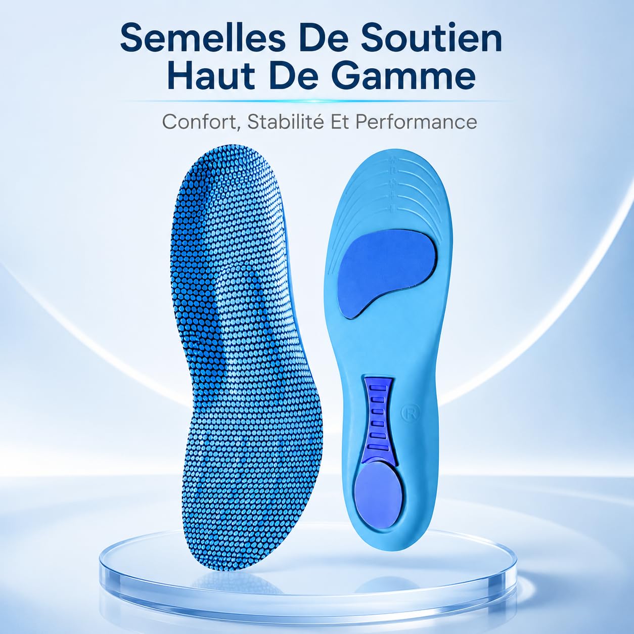 Santellia Vital+ Semelles Orthopédiques Unisexes avec Soutien de la Voûte Plantaire et Amorti pour Marche Travail Sport et Usage Quotidien (43/44)