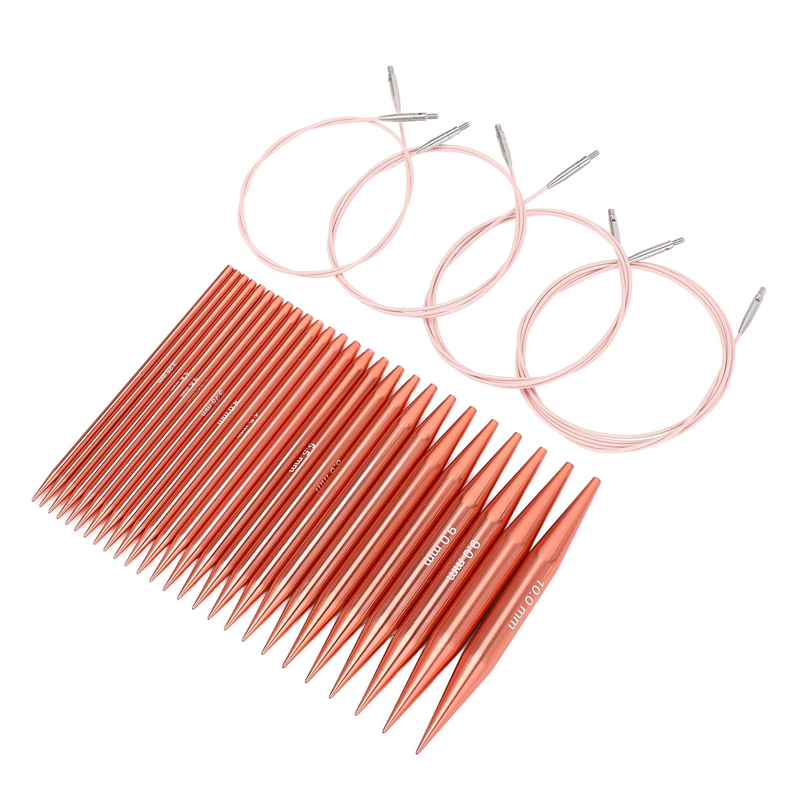 Juego de 13 Agujas de Tejer Circulares, Agujas de Ganchillo de Aluminio Intercambiables con Estuche, 3-10 mm, Kit de Tejer Portátil para Suéteres Bufandas Sombreros, Accesorios