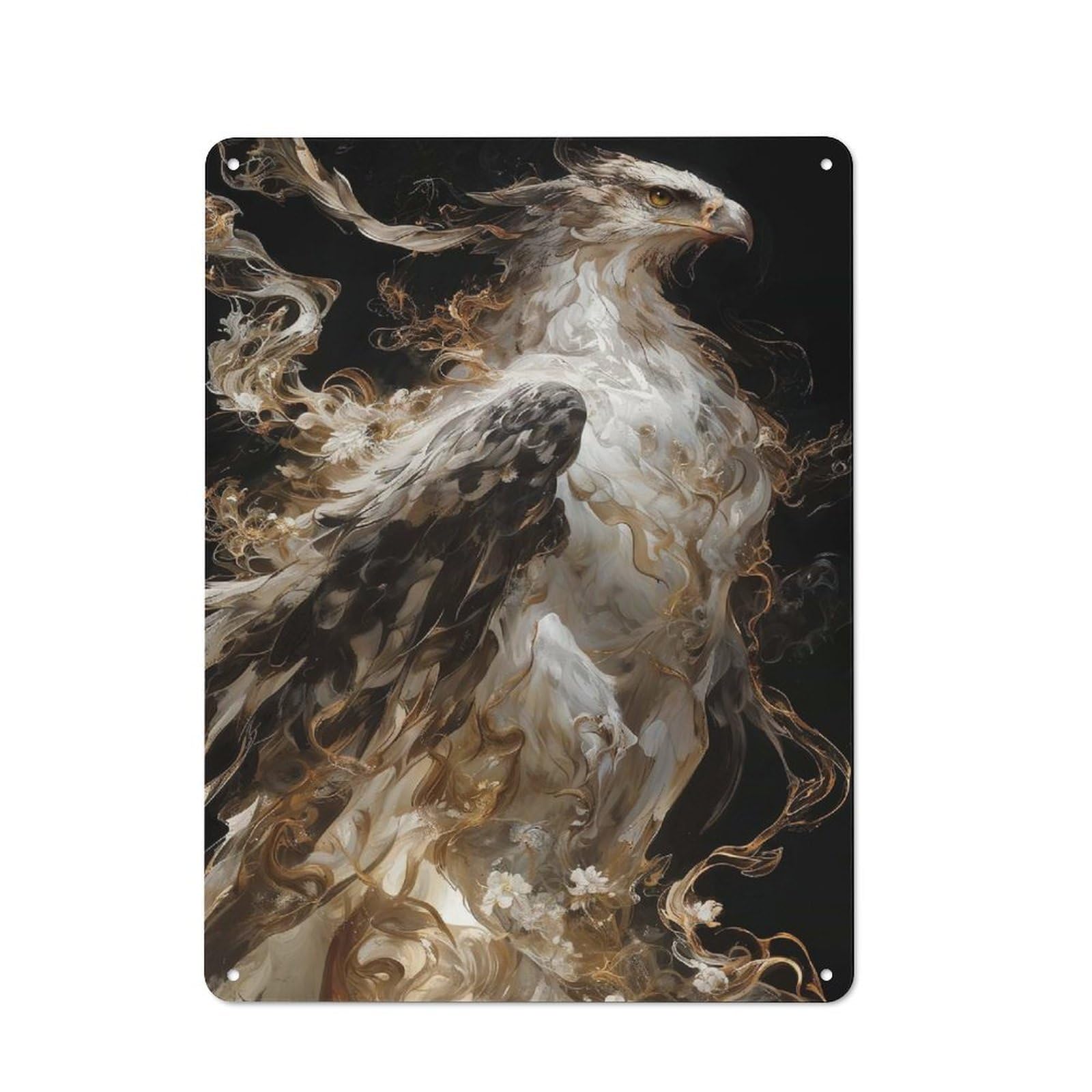 Vintage Metal Sign 40x30cm Featuring Ethereal Eagle, Home Bar Decor for Cafe, Pub, Workshop Or Home Bar