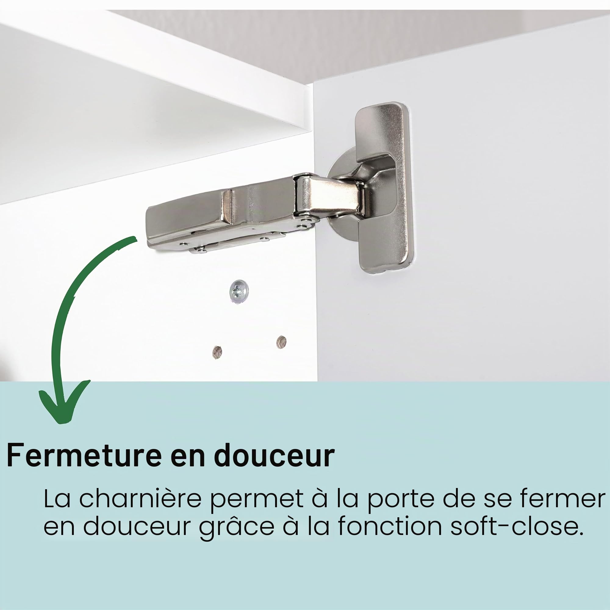 Lot de 4 charnières à fermeture amortie pour charnière Ikea Utrusta 110 | et Metod Kitchen avec amortisseur intégré - Avec instructions de montage (français non garanti)