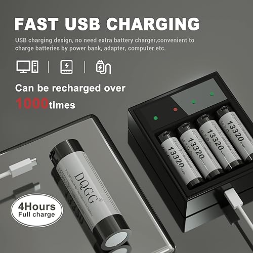 Miniatura 3 de Batería recargable USB C 3.7 voltios 3600 mAh (13320 mWh) en la parte superior para linterna de faro (2 piezas)