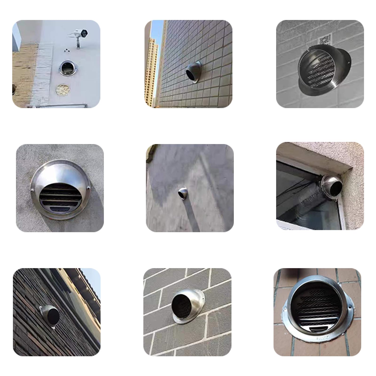 Tapa de ventilación de aire, cubiertas de ventilación de acero inoxidable, capucha de ventilación de conducto, tapa de chimenea para tubo de escape, 125 mm de diámetro para protección de campana