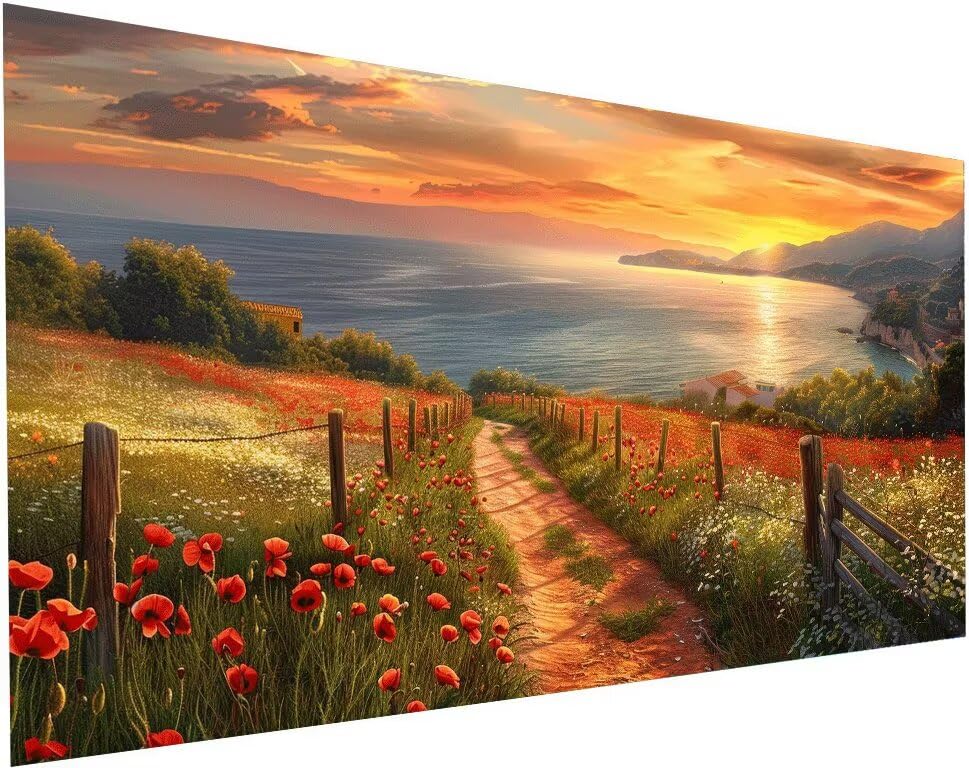 Peinture Diamant Adulte et Enfant au format panoramique 55x110 cm aux détails éclatants S-618