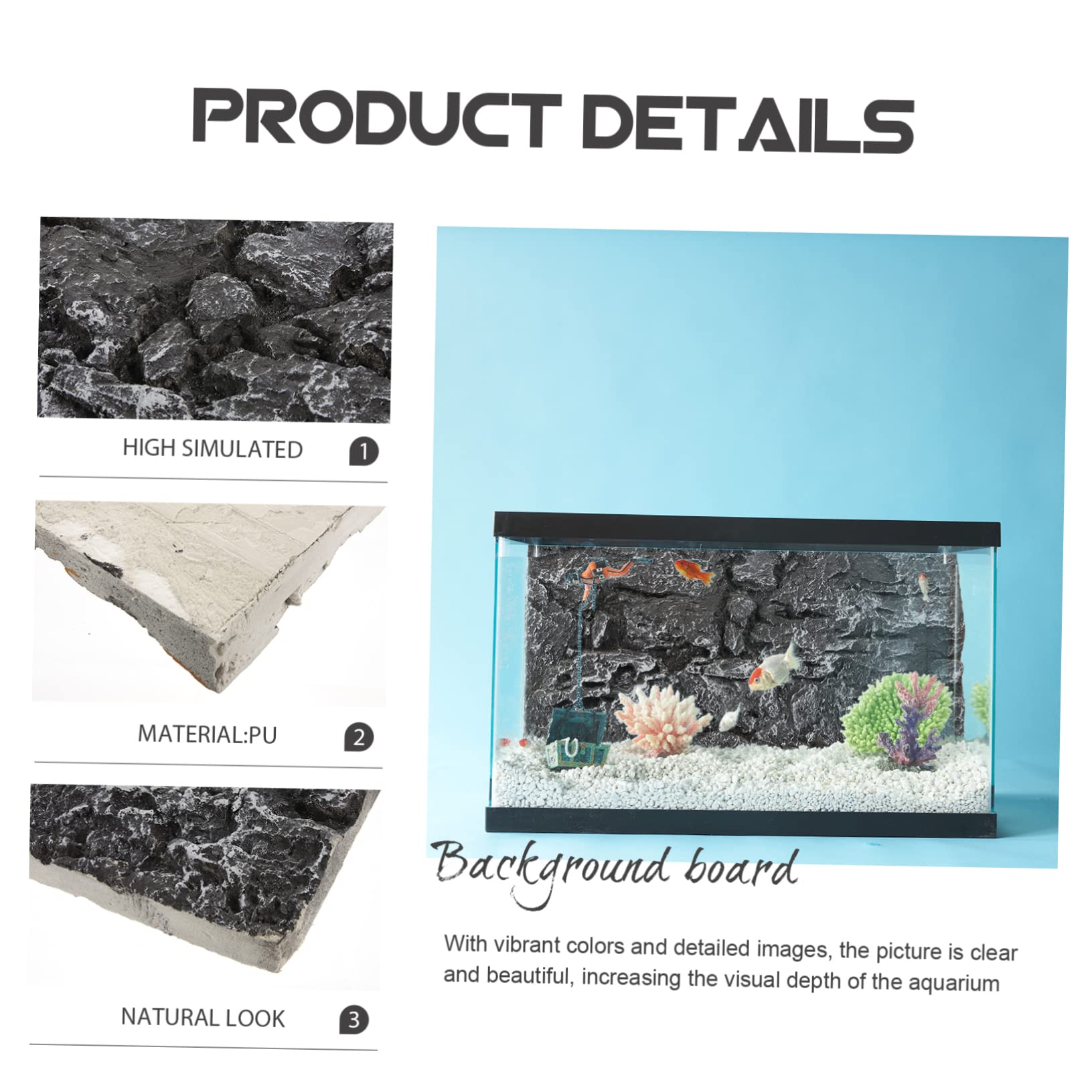 Hohopeti 6piezas Fondo para Acuarios y Terrarios Decoración De Tanque De Reptiles Paneles De Rocas para Peceras y Espacios Acuáticos para Tortugas y Lagartos Diseño Vibrante y Detallado
