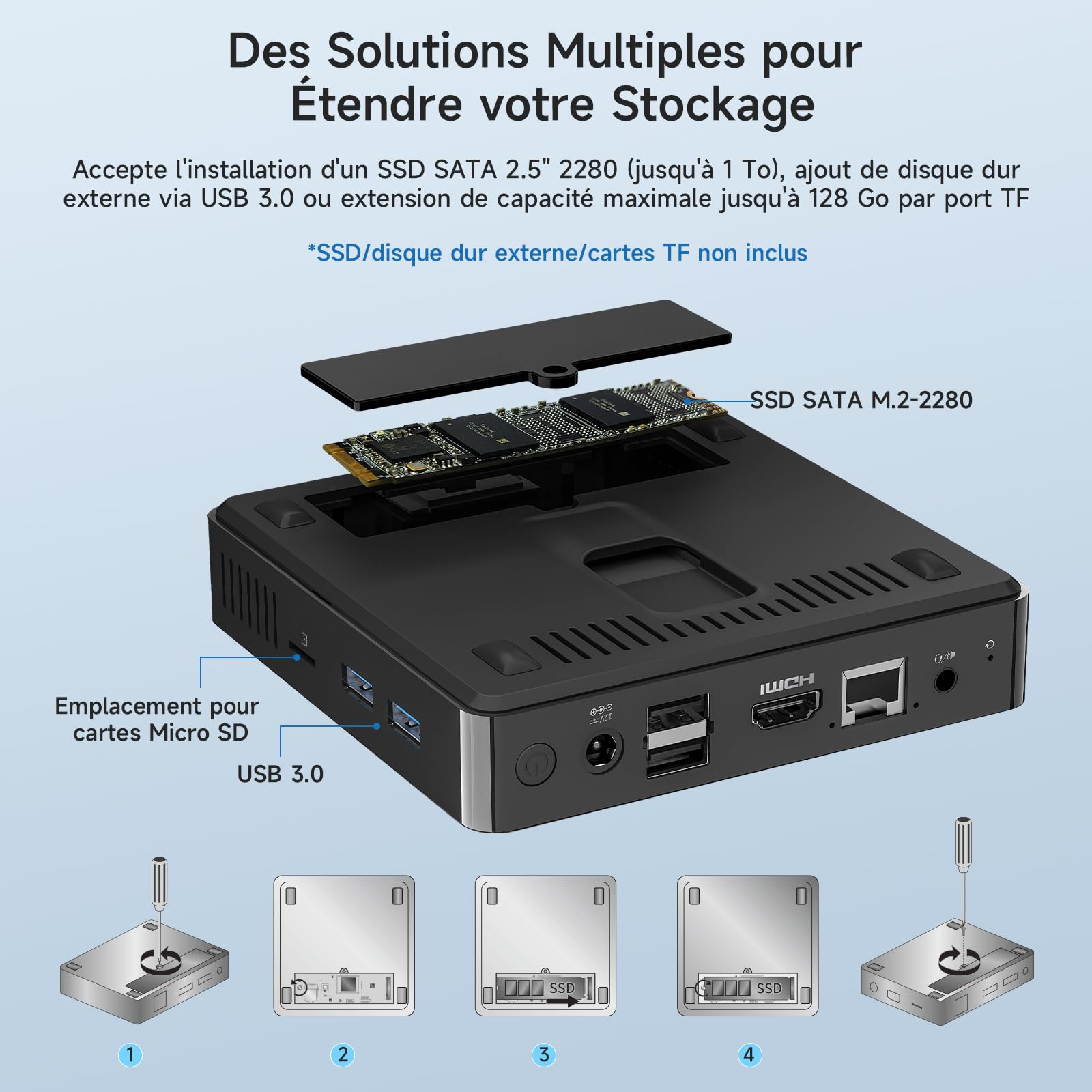BMAX B1Pro Mini PC 8 Go DDR4 128 Go eMMC W-11 Pro Gemini Lake N4000 (jusqu'à 2,6 GHz) Double écran Prend en Charge 4K HDMI, WiFi 2,4 G/5 G, Bluetooth 4.2 PC Domestique, Ordinateur de Bureau