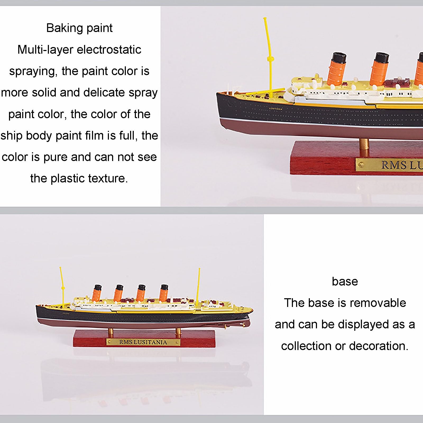 Amazon | 1/1250 7.5インチ ルシタニア 豪華クルーズ船 完成モデル 静