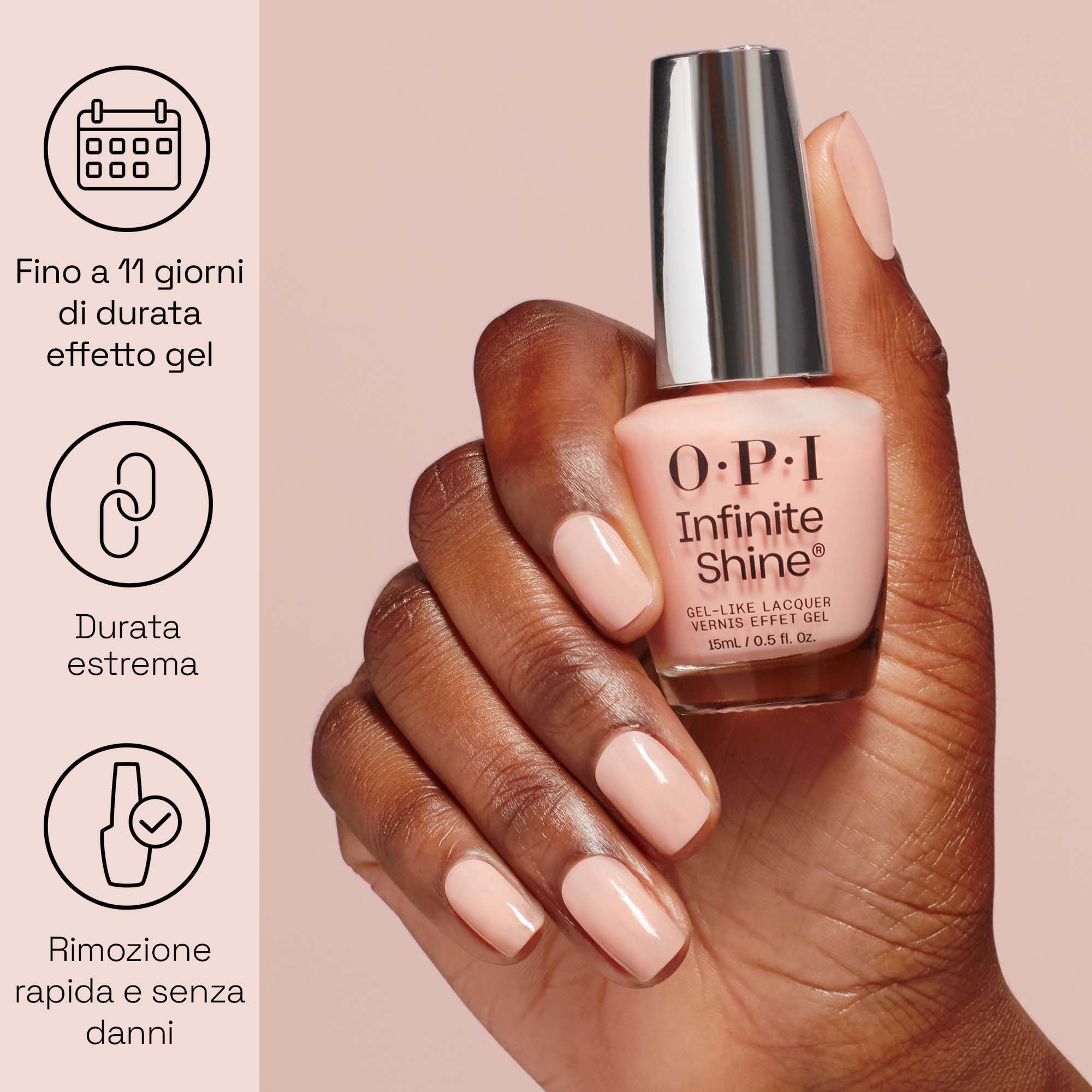 OPI Infinite Shine Malaga Wine | Kit Smalto + Base & Top Coat | Rosso Elegante | Smalto Semipermanente a Lunga Durata | 3x15ml