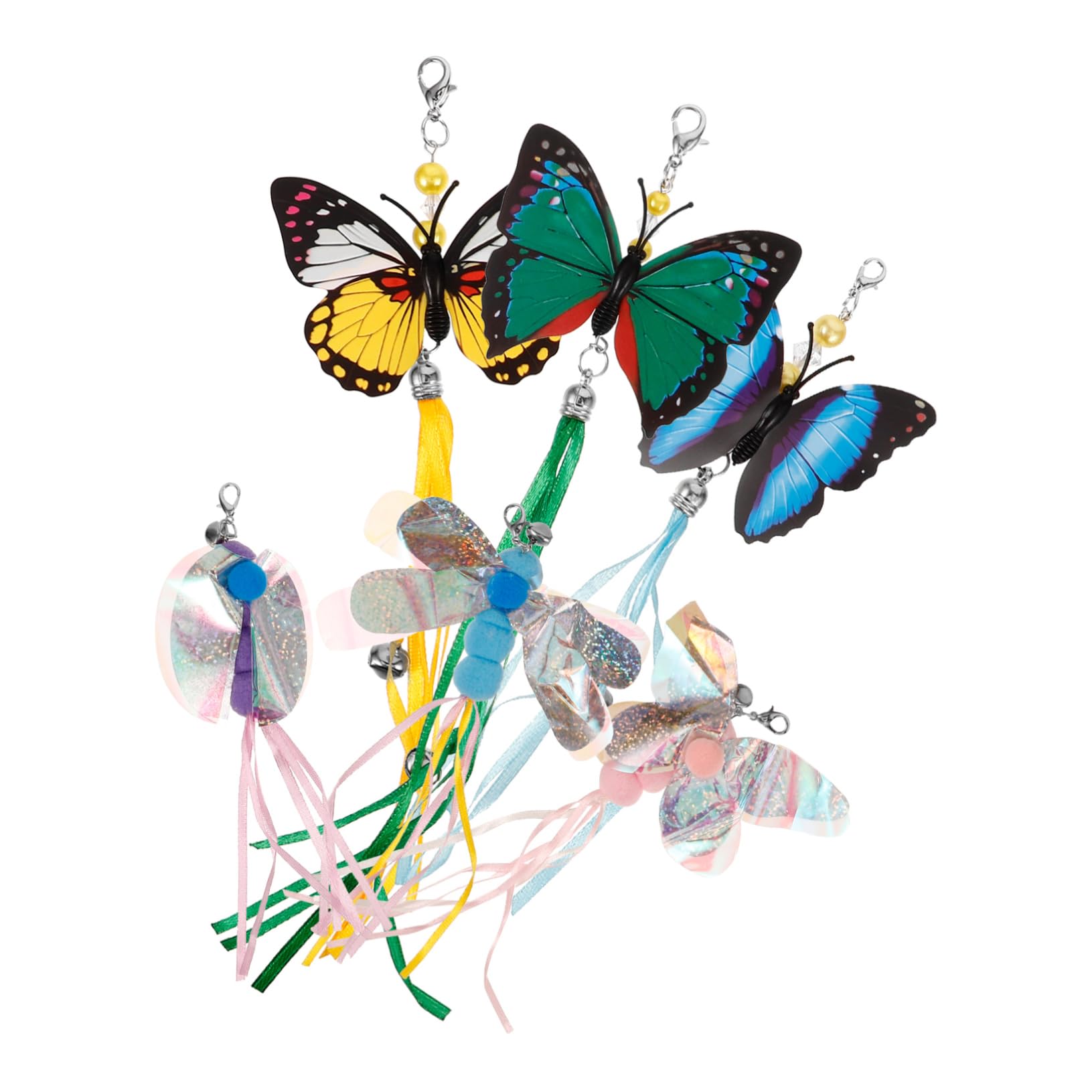 INOOMP 30pièces Accessoires De Remplacement pour De Chat Jouets Insectes Libellule Coccinelle Abeille Interactifs Et Ludiques pour Chats Et Chatons