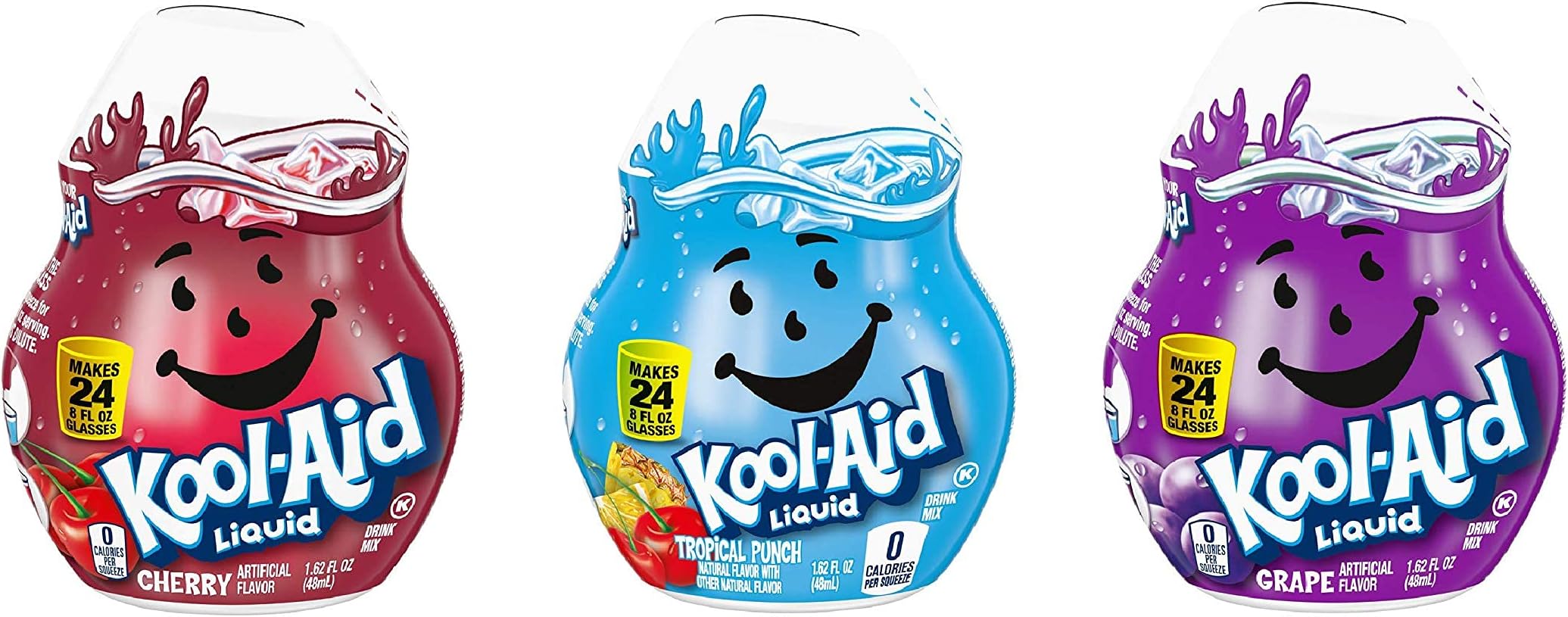 Liquid Drink Mix Variety 3 Pack (Grape, Cherry and Tropical Punch) 1.62 fluid ounces each