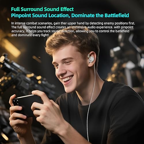 Miniatura 6 de KZ Taurus - Auriculares con monitor intrauditivo, auriculares horizontales para juegos 2DD con cable IEM en los oídos, cancelación de ruido,