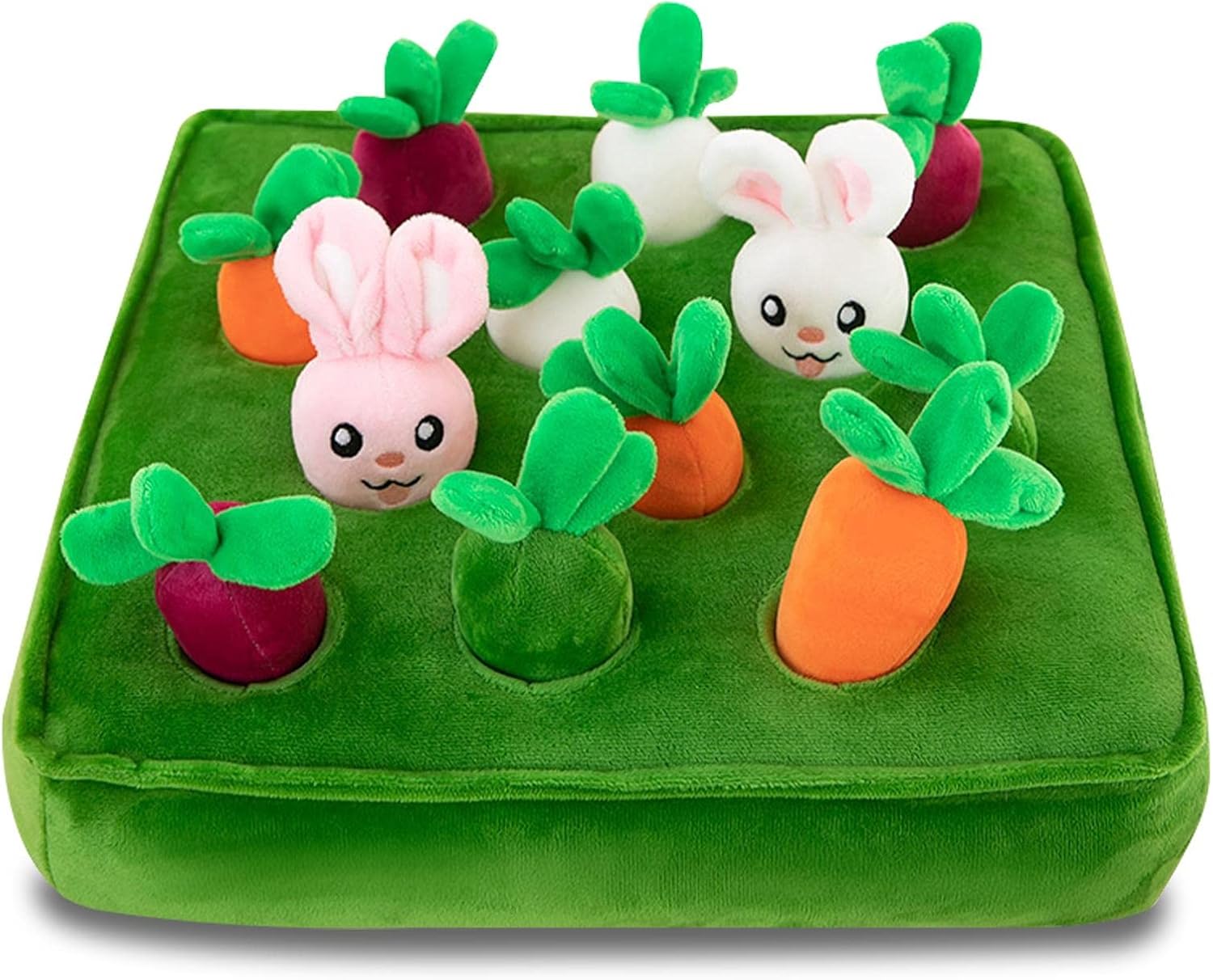 xiaohei Carrot Farm Dog Toys, Plush Carrot Dog Toys, Innovative Dog Puzzle Toys, Dog Chewing Toys for Small Dog Puppy, Interactive Snuffle Mat, Dog Enrichment Toys, Promote Natural Foraging for Pet