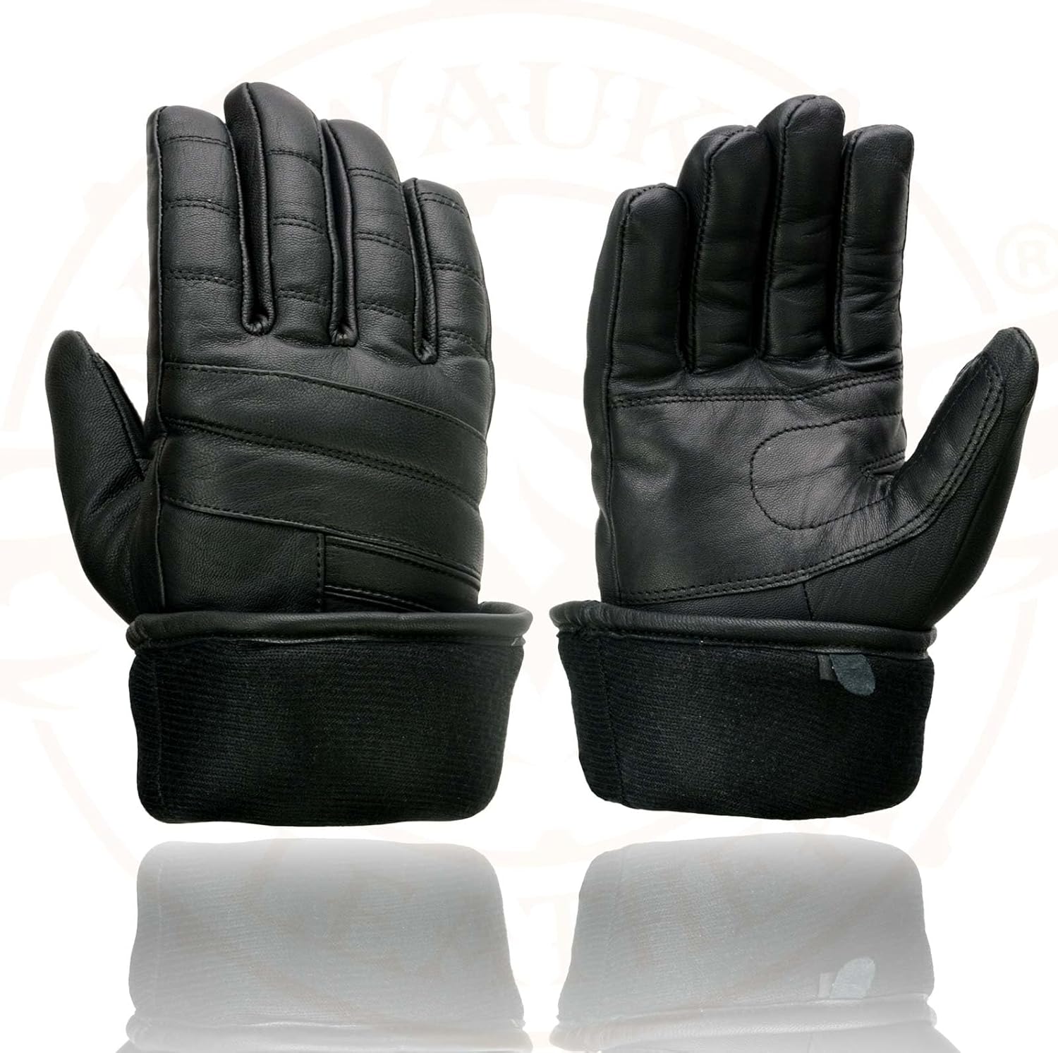 Milwaukee Leather SH230 Men's Black Leather Warm Lining Gauntlet Motorcycle Hand Gloves W/ ‘Rain Mitten and Pull-on Closure’ - Image 8