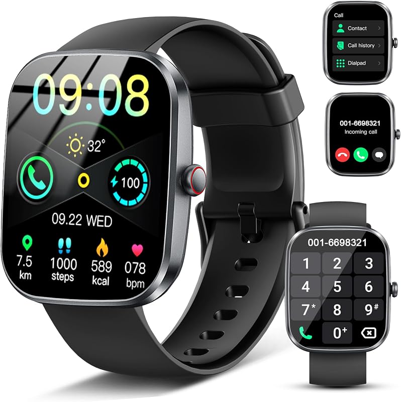 Smart Watch, 2026 HD 1.91" Bluetooth 5.4 Calling Smartwatch for Men Women, SPO2/Heart Rate/Sleep Monitor, 115+ Sport Modes Fitness Activity Trackers, IP68 Waterproof Step Counter for Android iOS