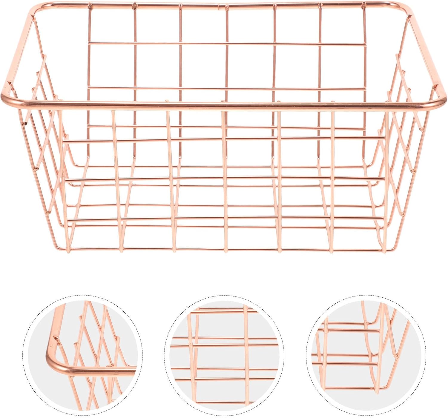 Golden Iron Organizer Basket Small for Magazines Documents
