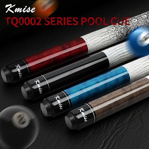 Miniatura 8 de Kmise Palo de Billar Profesional de Baja Defleción, 58 Pulgadas de Madera de Arce Duro Canadiense, Punta de Cuero de 13mm, Agarre Antideslizante 3D,