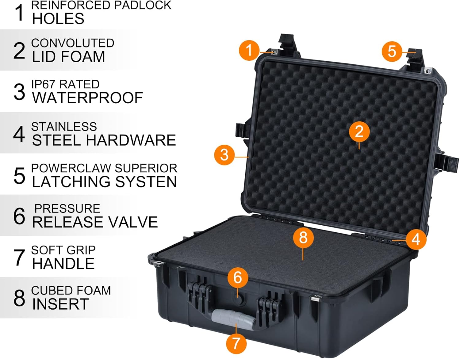 Suреr Dеаl Prоduсt MEIJIA Portable All Weather Waterproof Protective Hard Case,Compact Camera Case with Customizable Fit Foam,Fit Use of Drones,Camera,Equipments, Elegant Black,20.62 x16.85x8.11inches