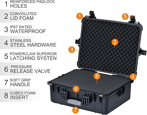 Miniatura 4 de MEIJIA Funda rígida portátil impermeable para todo tipo de clima, funda compacta para cámara con espuma de ajuste personalizable, para uso de