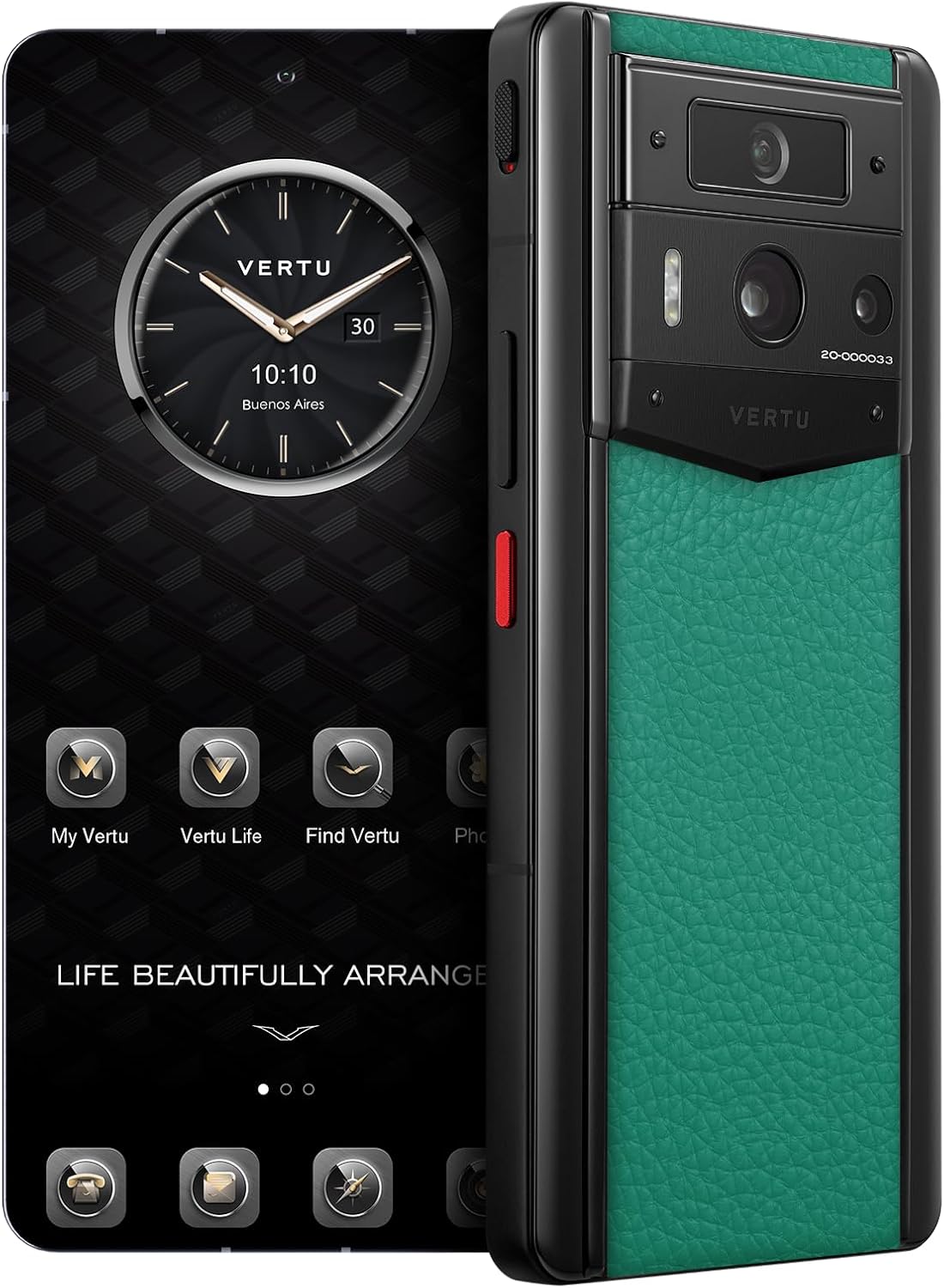 METAVERTU 2 Calfskin 5G AI Phone, Unlocked Android Web 3.0 Smartphone, 3 Systems, 50MP Camera, 120Hz 1.5K 1260×2800 AMOLED Display, Dual SIM, 65W Fast Charge (Verona Green, 512 GB) 512 GB Ve