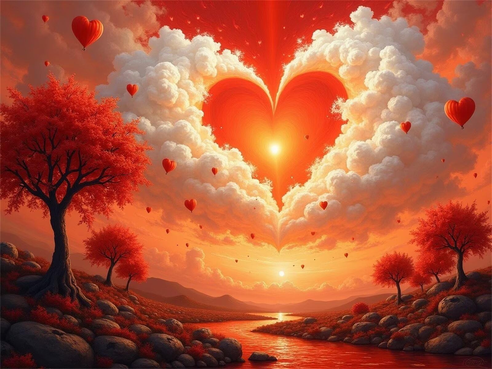 Puzzle 5000 Pezzi Adulti Nuvole Paesaggio Arancione 156x105cm, Puzzle Classico Antistress, Rompicapo per Esperti, Hard Difficult Challenging Puzzle Perfetto per Serate di Gioco