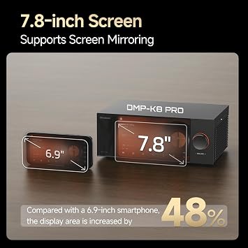 DMP-K8 PRO Hi-Fi Streamer,DAP,DAC,Preamp,CD Player,AI Music Player,8GDDR4+64GeMMC,Support up to 8TB SSD,Dual ESS9039PRO,WIFI6,Airplay,DLNA,32Bit/768kHz DSD512,Parametric EQ,UV Meters,Spectrums