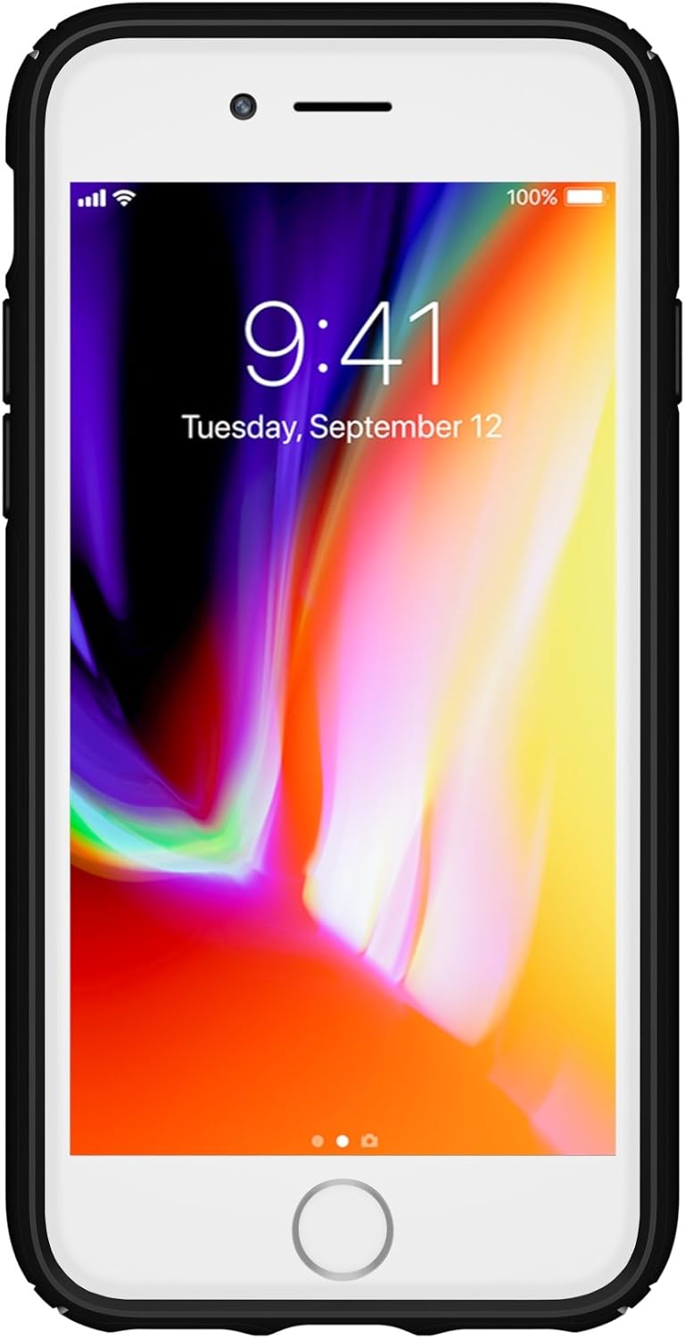 Speck Products Presidio Wallet iPhone SE (2022) Case| iPhone SE (2020)| iPhone 8| iPhone 7, Black/Black