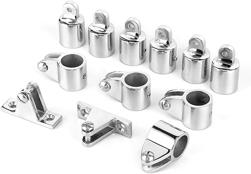 Miniatura 7 de Bimini - Extremo de ojo superior para tubos redondos OD, 12 piezas/juego de 6 mandíbulas, 4 extremos de ojal, 2 bisagras de cubierta, 3 arcos,