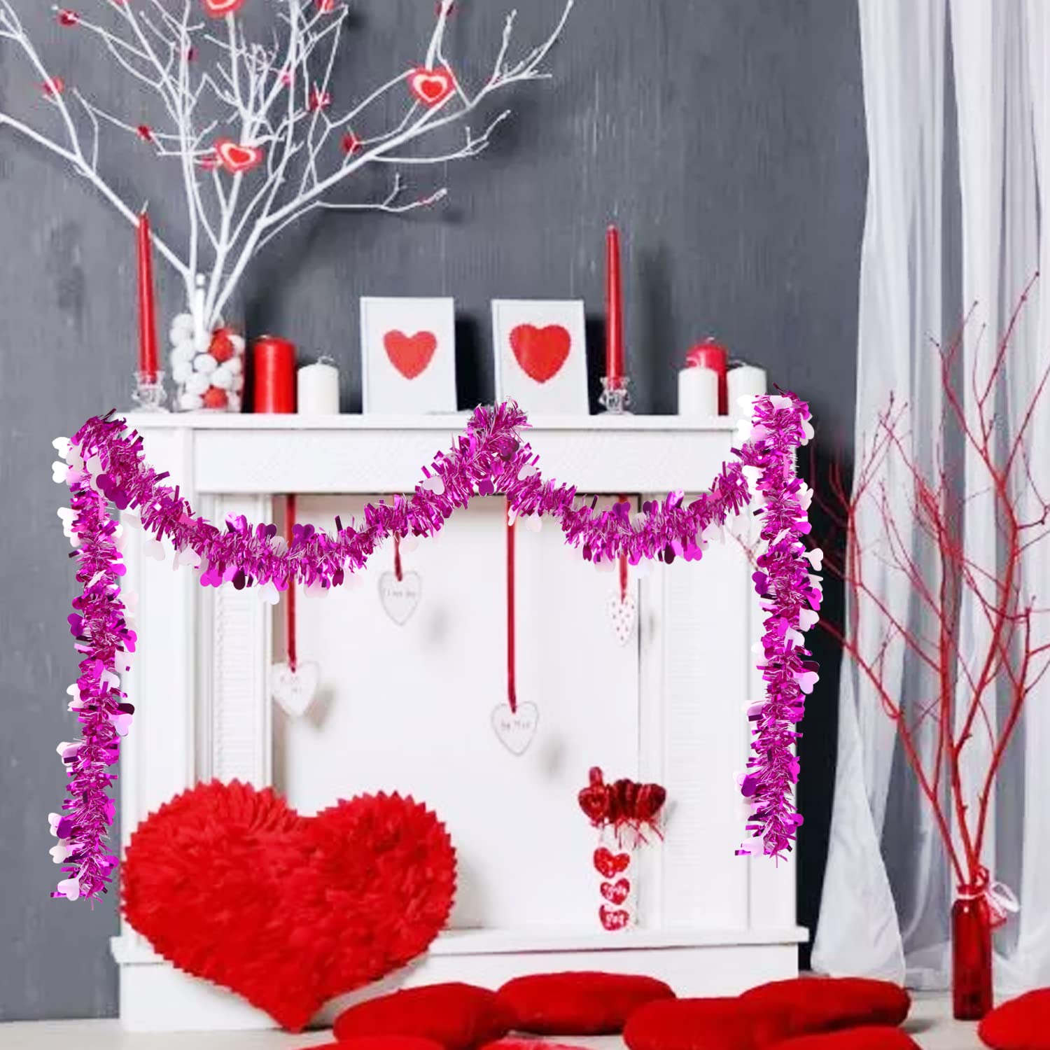 Valentines Day Garland Diy 33ft Valentine's Tinsel Garland Red