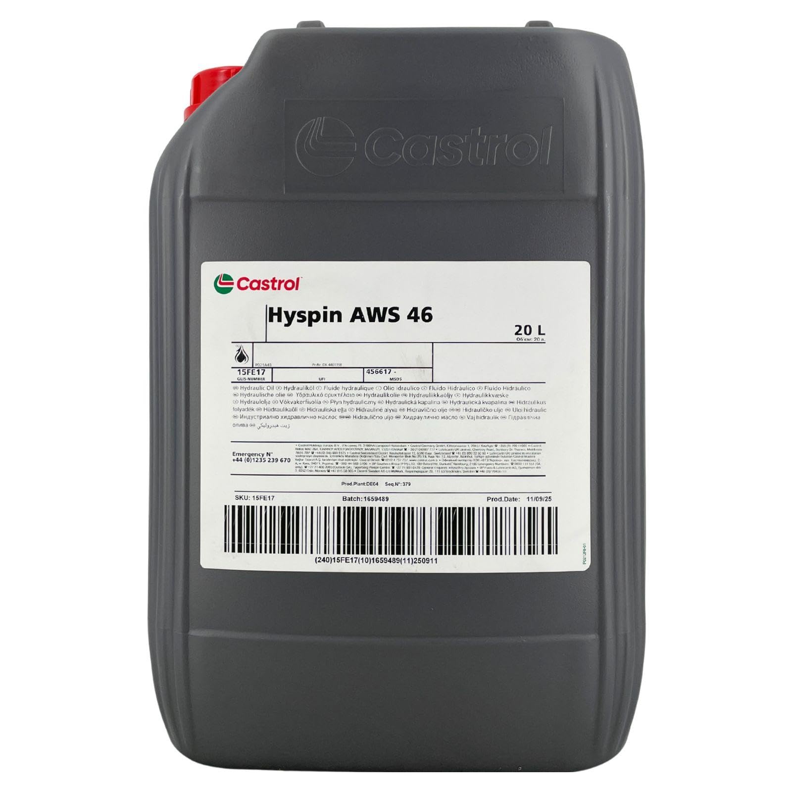 CASTROL 1443B7 Hydrauliköl 0501CA090C6L456617 456617 DIN 51524-2 HLP(+) 20L