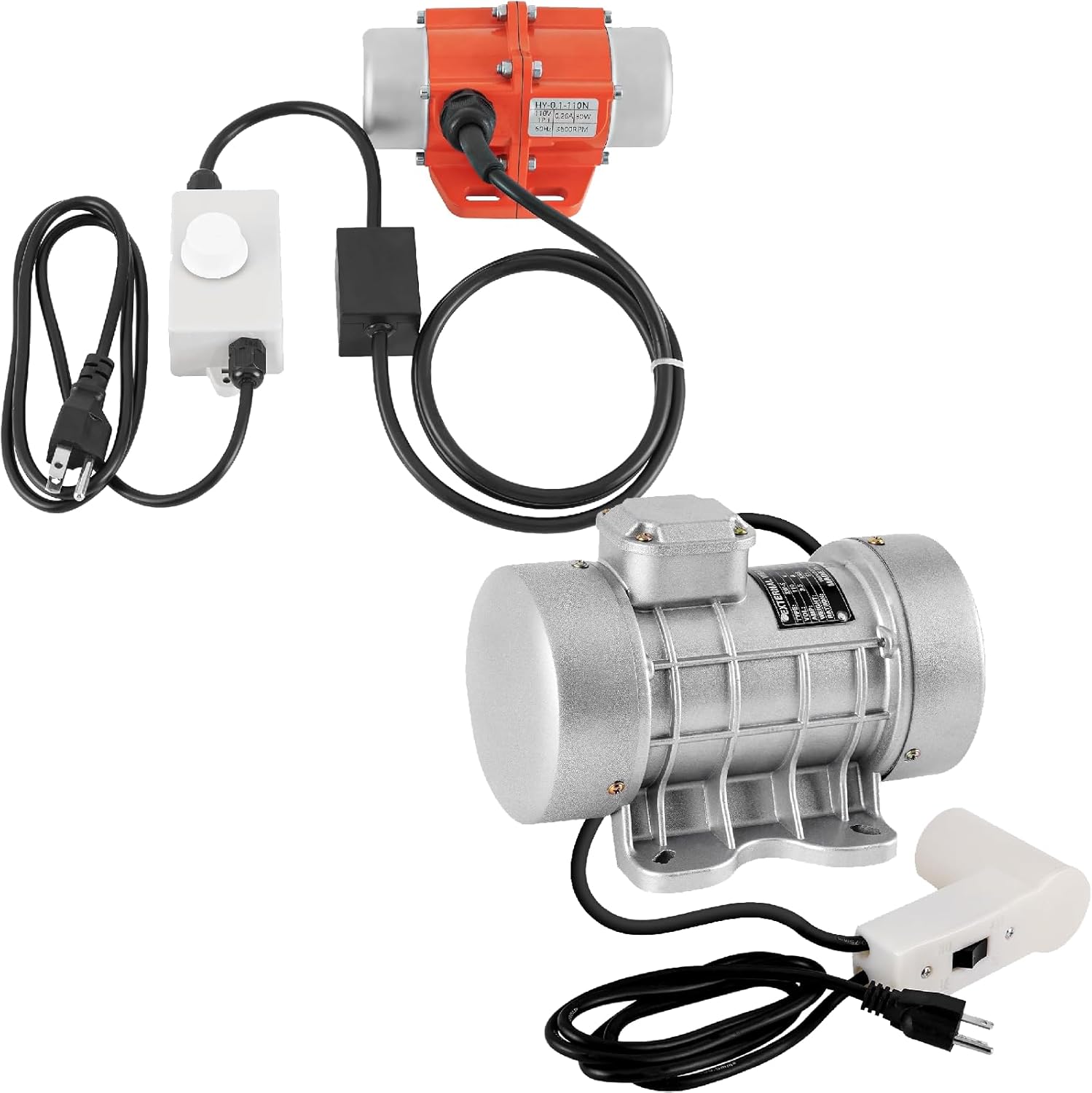 30W Concrete Vibrator Screen with Speed Controller and US Plug and 250W Concrete Vibrator Vibration Motor