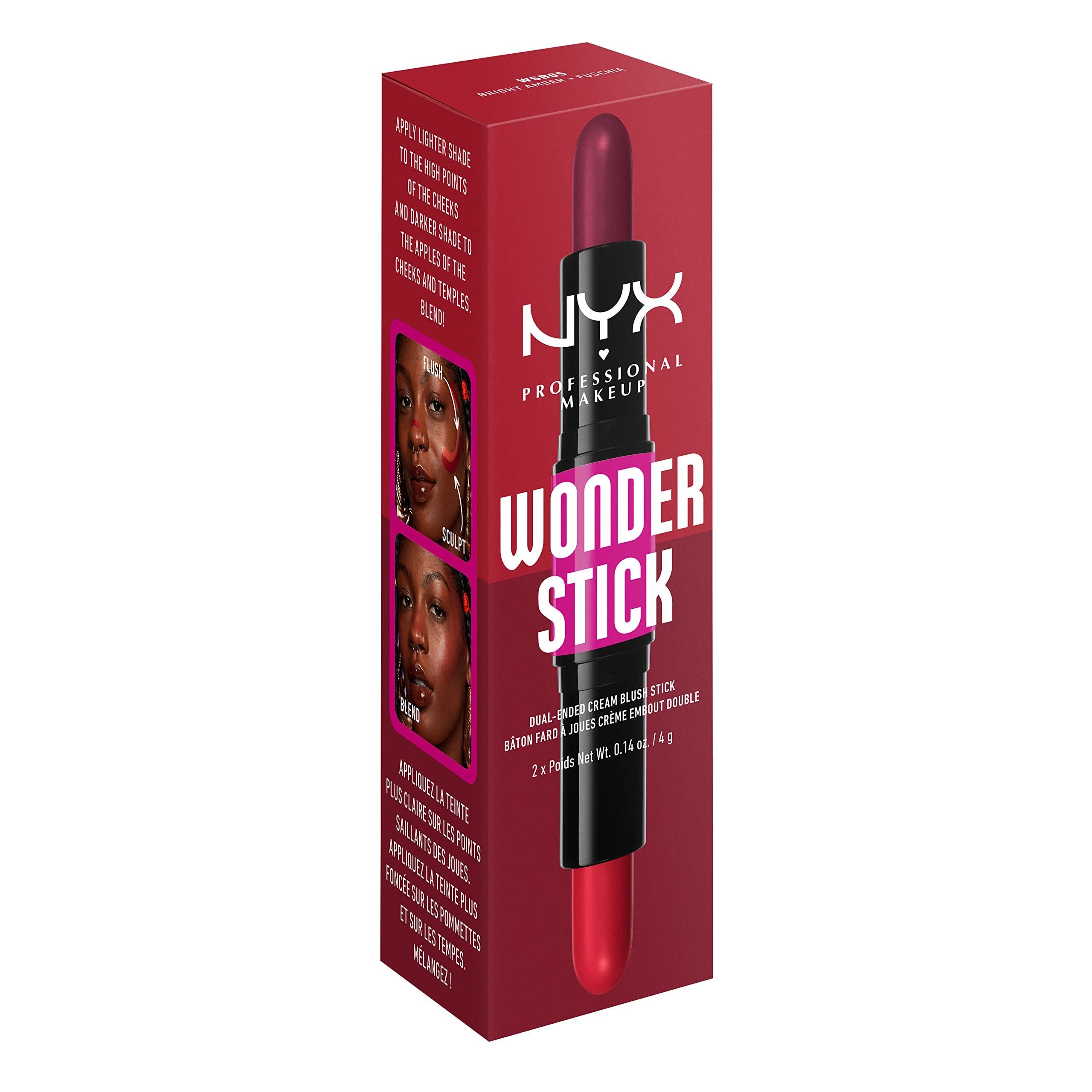 NYX PROFESSIONAL MAKEUP Wonder Stick Blush with Hydrating Hyaluronic Acid, Dual-Ended Cream Blush Stick -