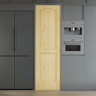 24x80 2 Panel Arch Top Solid Core Wood Door Slab, Interior Doors for Hom...