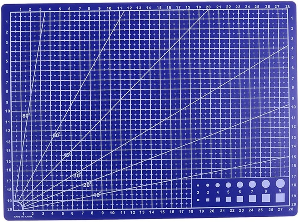 30 * 22cm A4 Grid Lines Self Cutting Mat Craft Card Fabric Leather Paper Board Diy Tools Woodworking Mats Handmade(Blue)