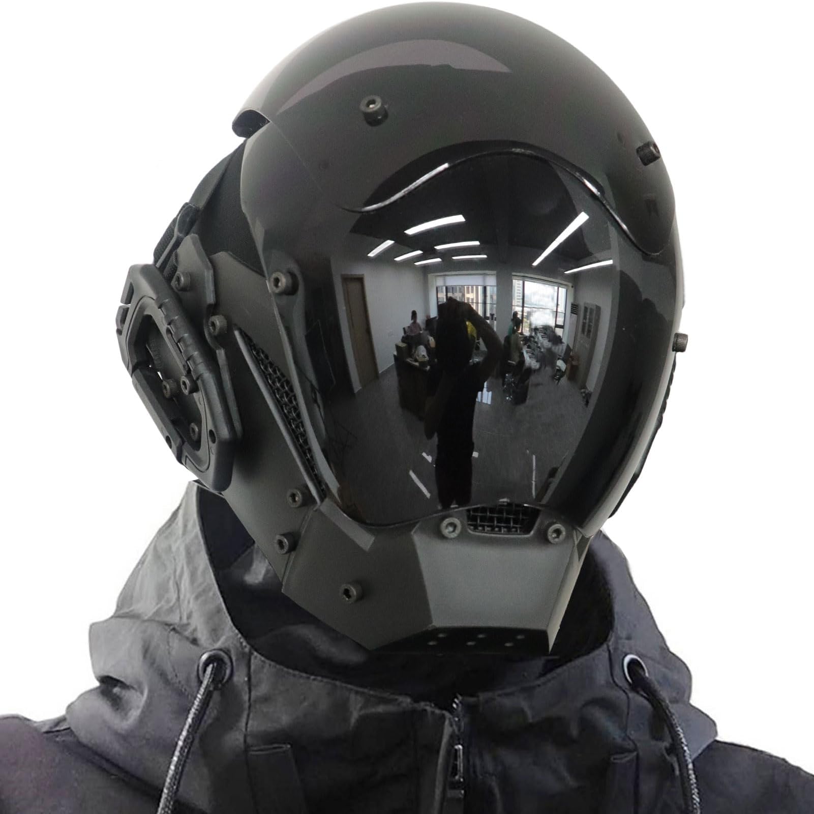 Punk Helmet Mask for Men Halloween Cosplay Masks Gothic Futuristic Techwear Mask Costume Party Accessories