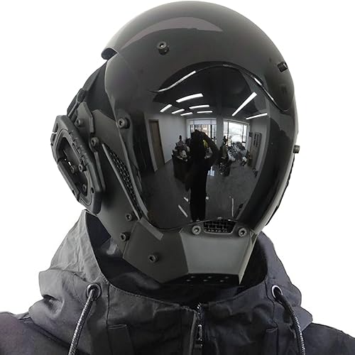 Máscara de casco punk para hombre, máscaras de Halloween, cosplay, gótico, futurista, máscara de tecnología, accesorios de fiesta de disfraces
