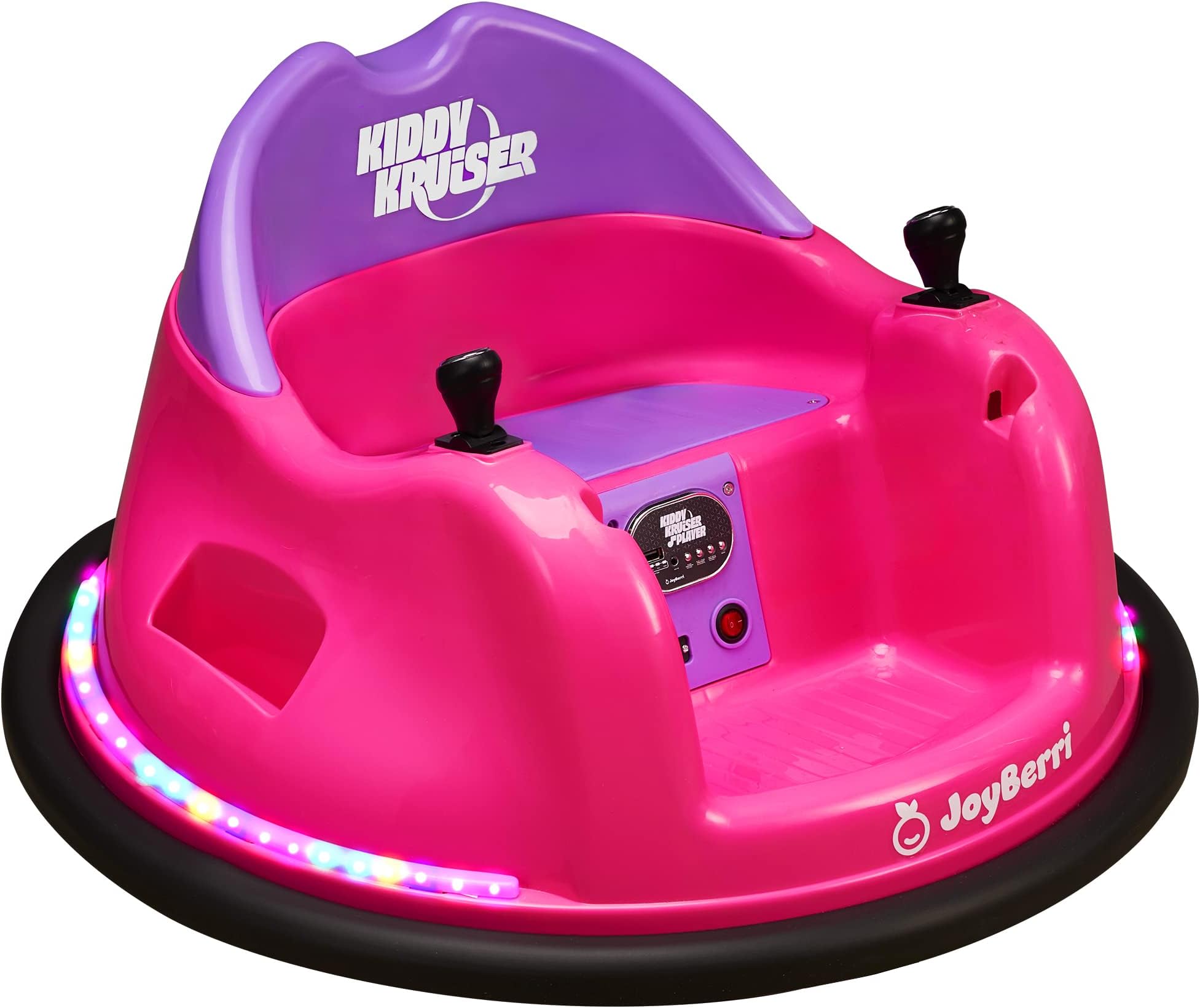 JoyBerri 6V Bumper Car for Toddlers/Electric Ride On Toys for Ages 1.5-4 Years, 3 Speeds, LED Lights, 360 Degree Spin, Bluetooth with Remote Control Safety Certified Bumping Toy Gift for Kids