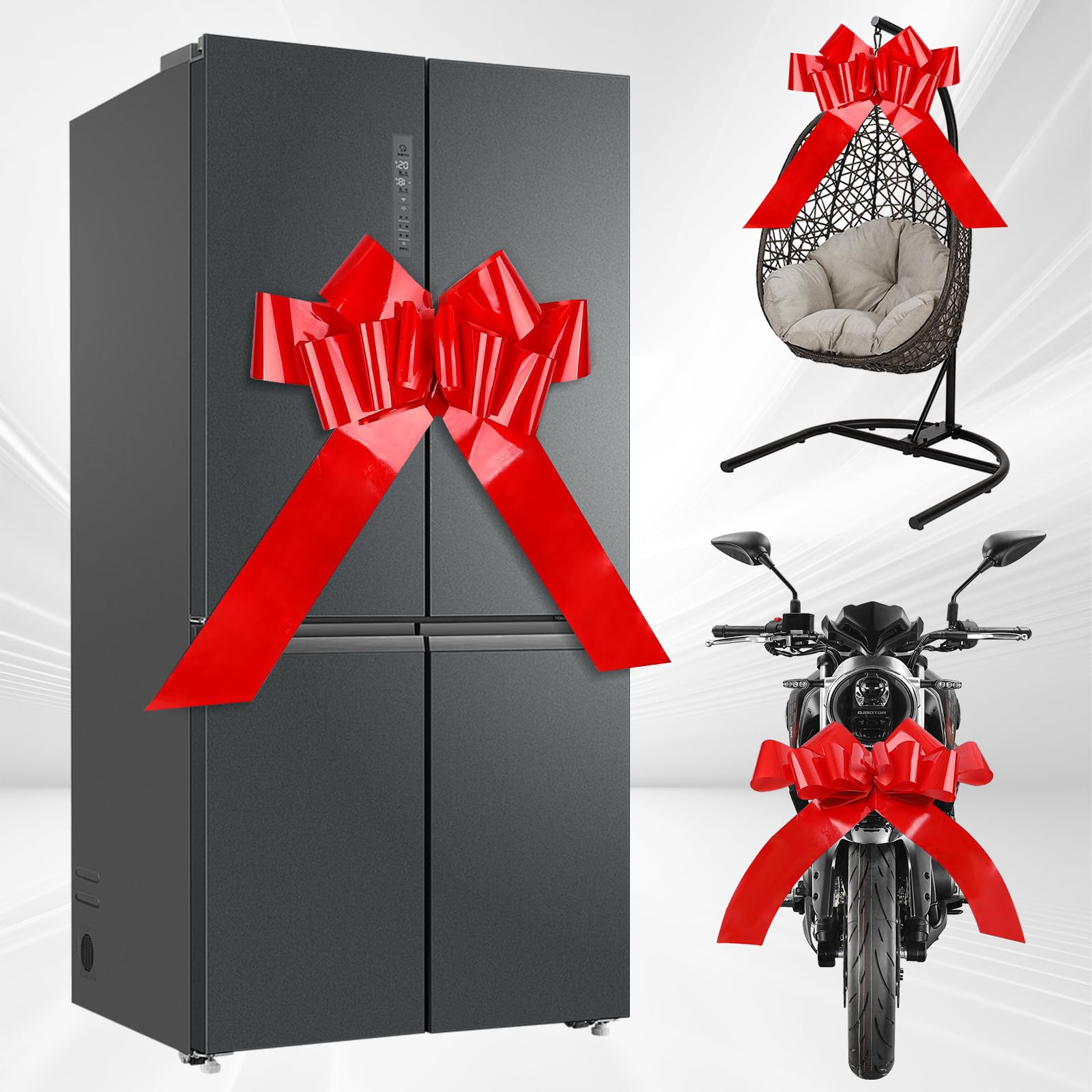 Lazo rojo gigante, 76 cm/30 pulgadas, lazo de regalo, lazo grande para coche, decoración reutilizable para fiesta de cumpleaños, coche, boda, fiesta