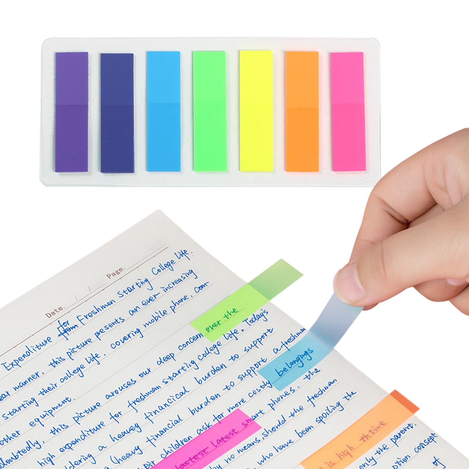 700 Pcs Colored Sticky Notes Flags - Bright Fluorescent Mini Index Tabs for Bookmarks and Organization