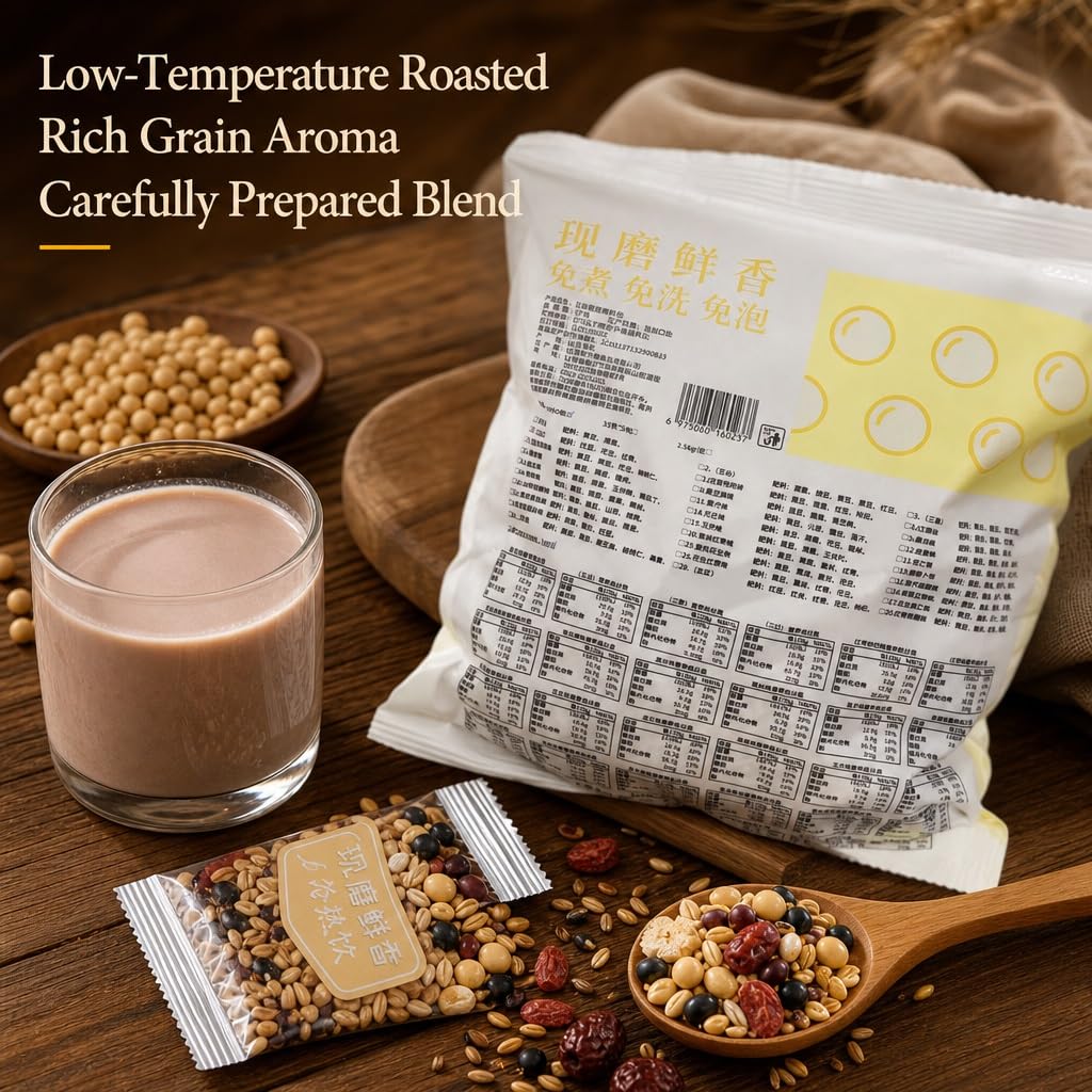 Paquete De 50 Leche Soja En Polvo Grano Mixto, 10 Sabores, Tostado A Baja Temperatura, Paquetes 35 G, Preparación Fácil For Licuadoras, Desayuno Sin Cocinar