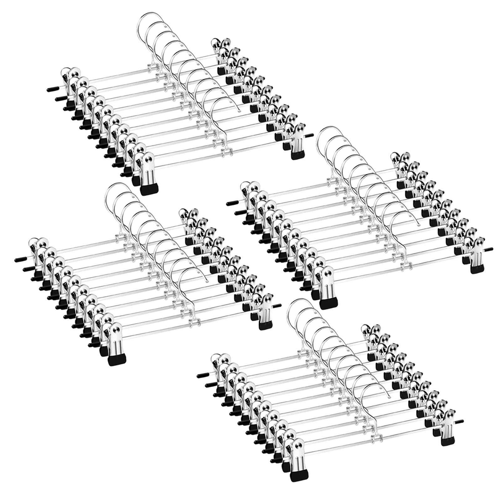 20 Hosenbügel Aus Metall Mit Clips – Verstellbar, Rutschfest & Robust – Ideal Für Hosen, Handtücher & Mehr